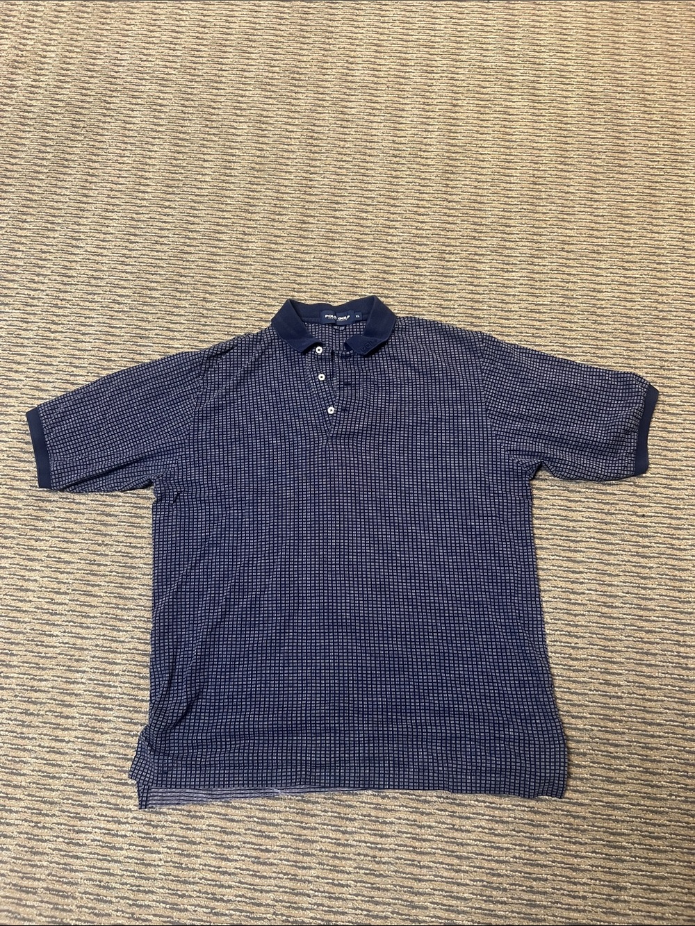 Ralph Lauren Polo Golf: Men's Navy Micro-Pattern Men’s Polo Shirt